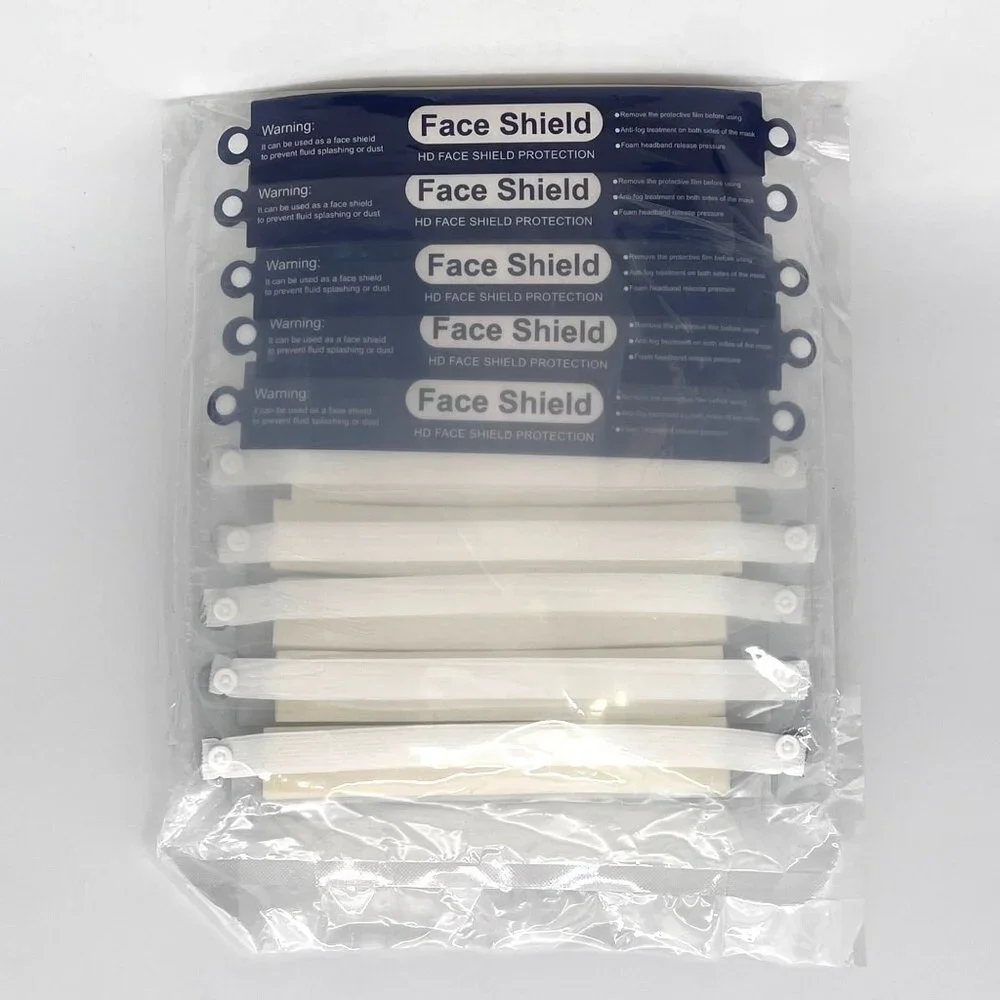 10 Pack Kids Anti-Fog HD Face Shields Protection With Elastic Band Foam Headband
